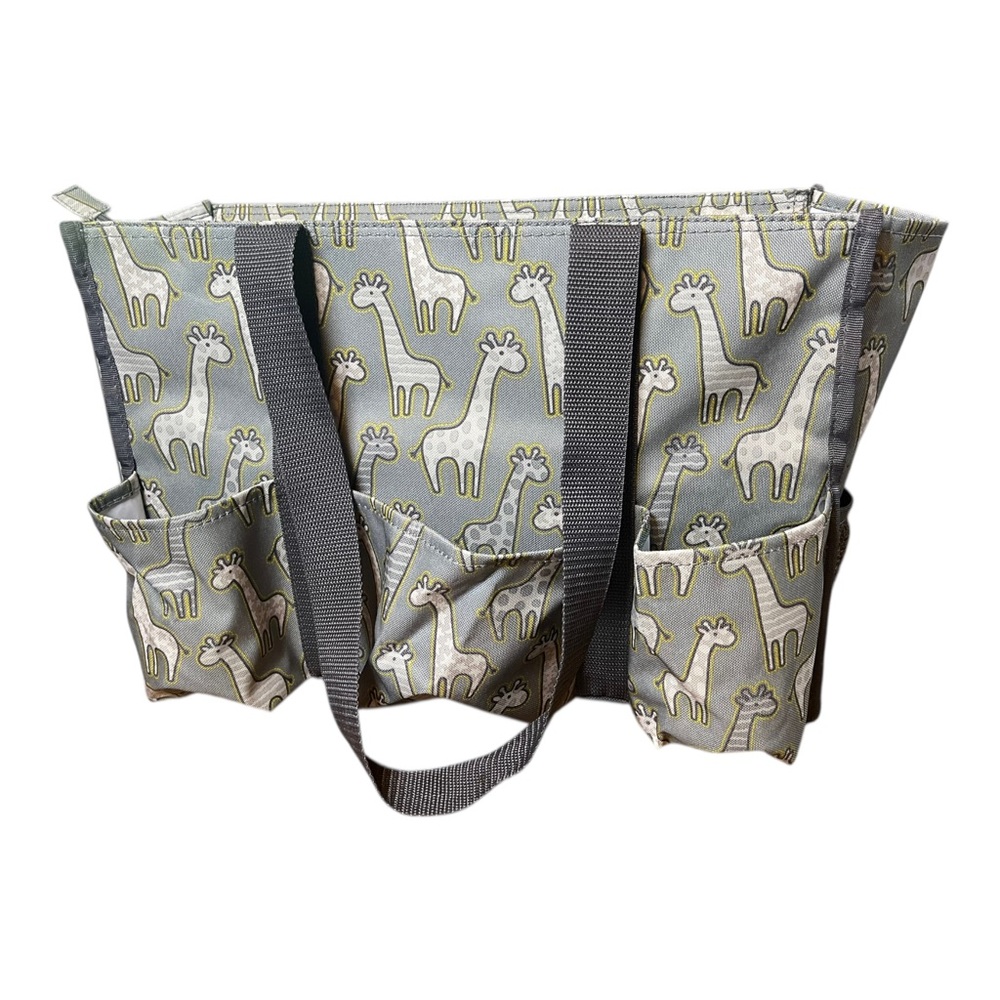 Thirty-one Zip Top Organizing Utility Tote Go Go Giraffe Print
